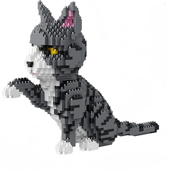 GZBrick Tabby Cat Building Sets Animals for Boy Girls 14+ Not Compatible with Lego