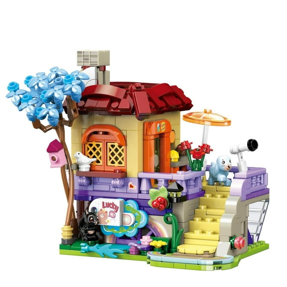 GZBrick Traumhaus Baustein Stiftehalter Building Sets Fantasie Haus mit Tieren for Adults Girls Compatible with Lego