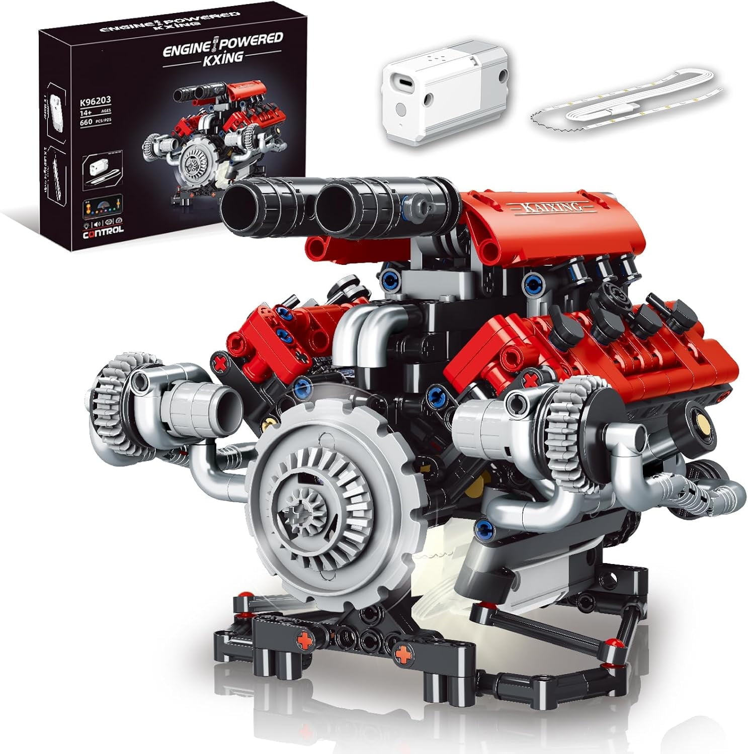 レゴV8エンジン　8シリンダー GZBrick V8 Engine Building Sets 8-Cylinder Visible