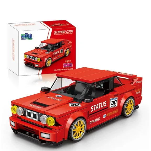 GZBricker 30 Red Super Car Building Set Speed Champions Compatible with Lego Vehicle Sport Collectible Model for Adults Home Office Decor - 302PCS