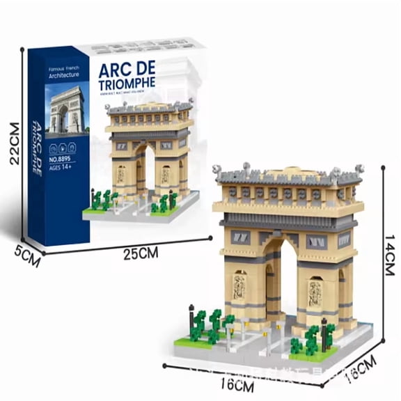GZBricker Arc de Triomphe Building Set Compatible with Lego Architecture Collectible Model for Adults Home Office Decor
