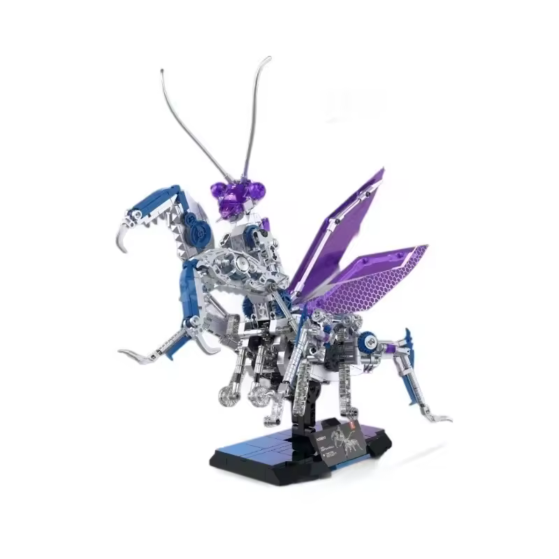 GZBricker Cyber Mechanical Mantis Building Set Sci-Fi Style Compatible with Lego Robotic Insect Collectible Model for Adult Home Office Decor