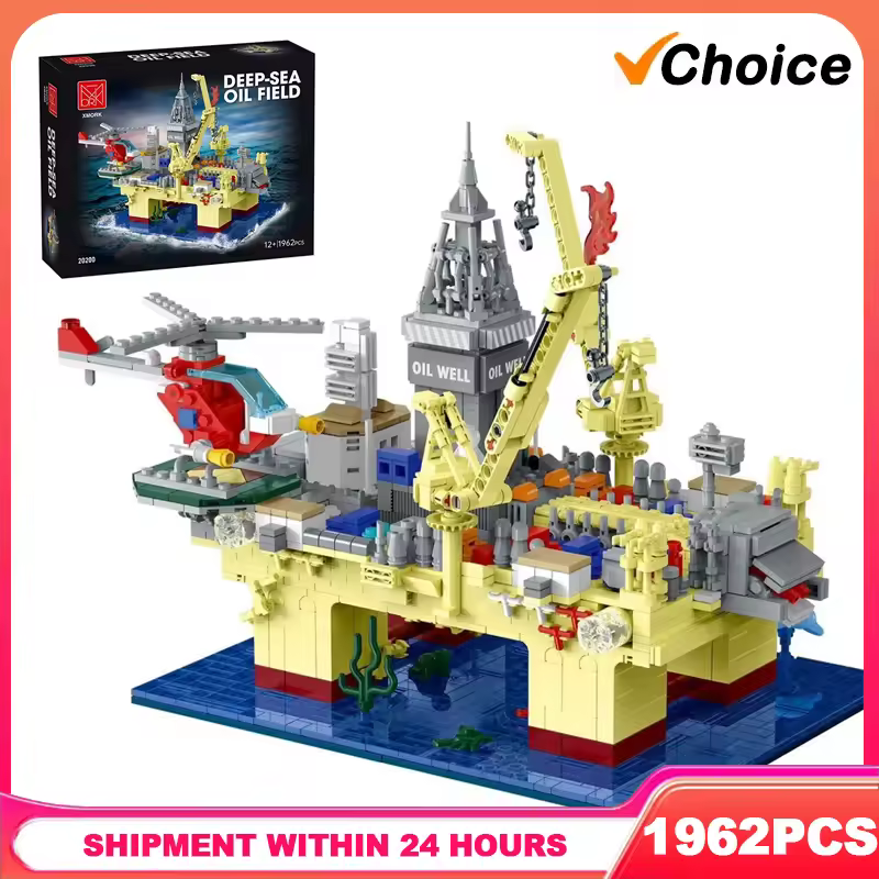 GZBricker Deep Sea Oil Field Building Set Collectible Model Compatible with Lego Architecture Home Office Decor for Adults