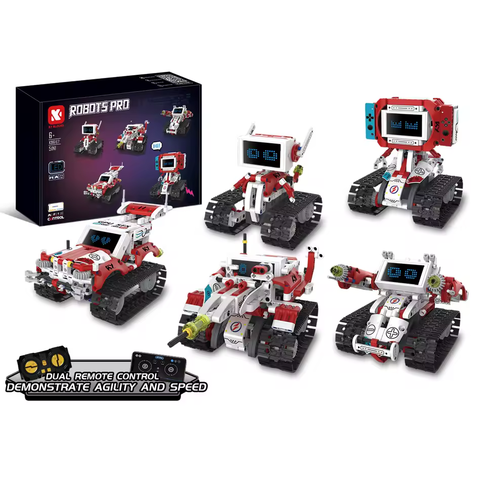 GZBricker Deformed Robot Building Set Remote Control PP RC Vehicle 5-IN-1 Compatible with Lego Technical Model Collectible for Adults