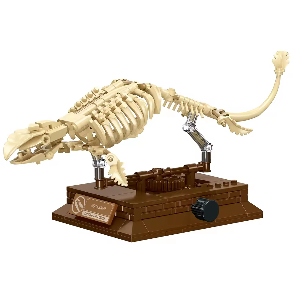 GZBricker Dinosaur Skeleton Building Set Jurassic Mosasaurus Compatible with Lego Animals Museum Fossil Home Decor for Adults Boys