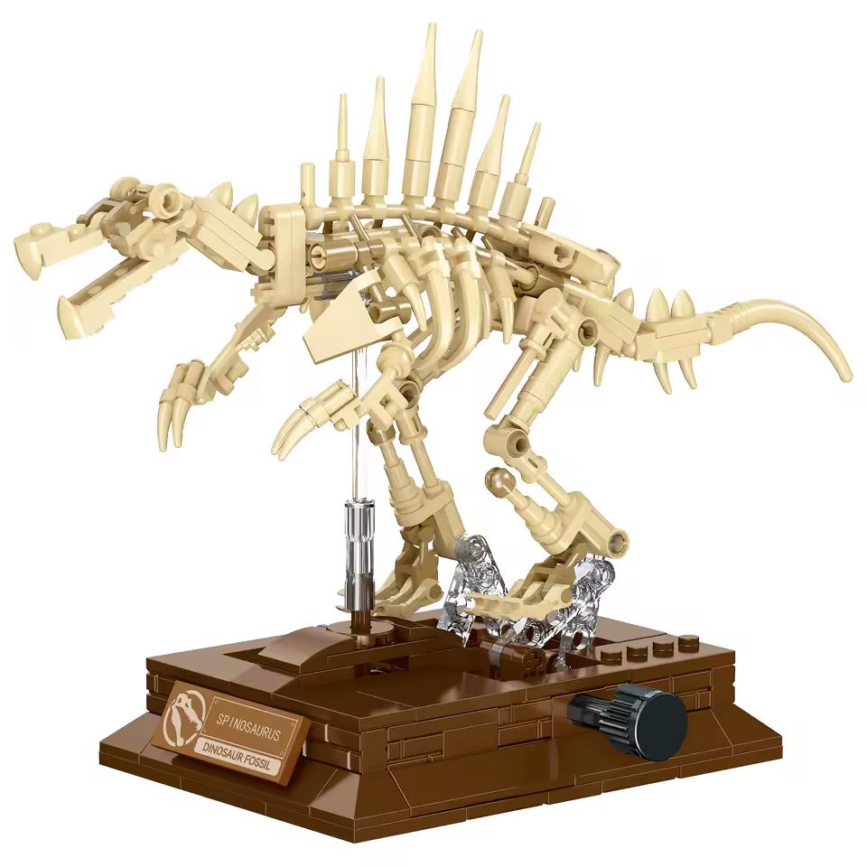 GZBricker Dinosaur Skeleton Building Set Jurassic Spinosaurus Compatible with Lego Animals Museum Fossil Home Decor for Adults Boys
