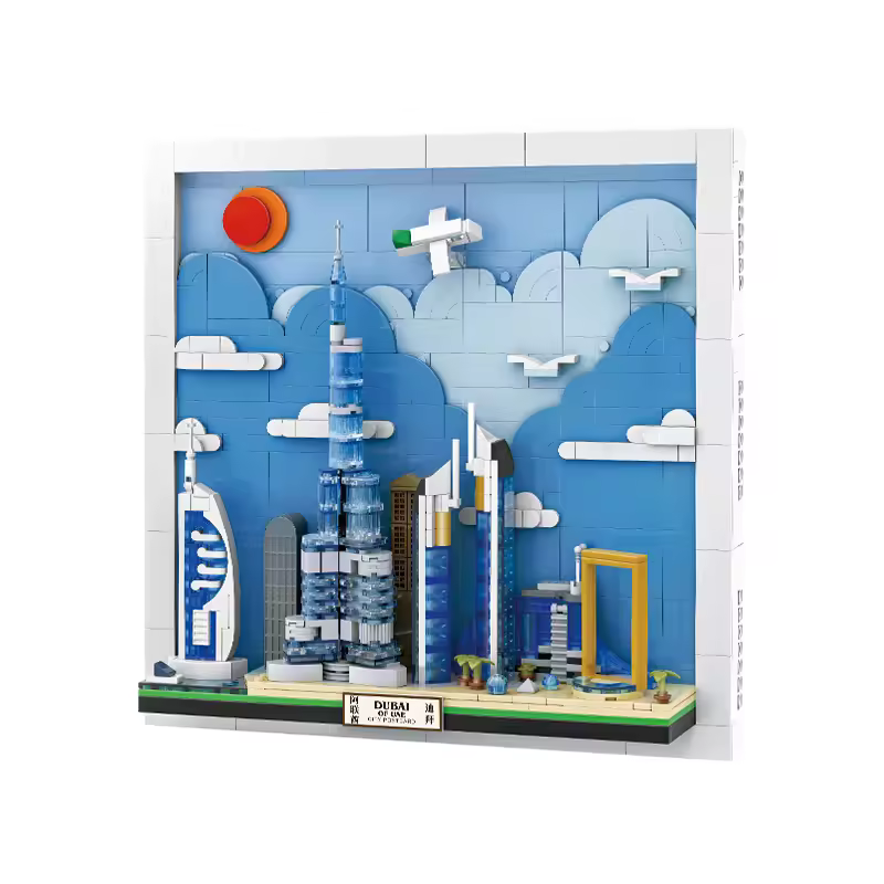 GZBricker Dubai City Postcard Skyline Building Sets Compatible with Lego Burj Khalifa & UAE Architecture Famous Landmark City for Adults