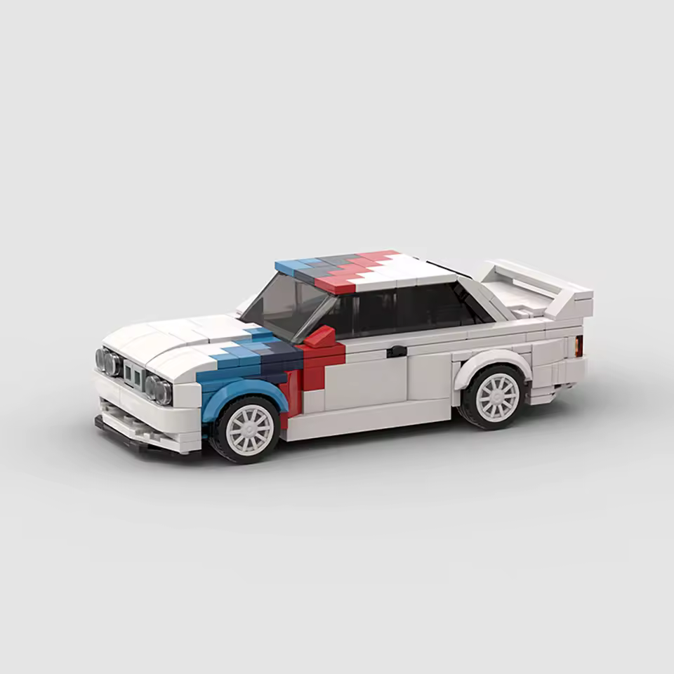 GZBricker E30 Racing Sports Car Building Set Compatible with Lego Vehicle Classical Super Model Home Decoration for Adults
