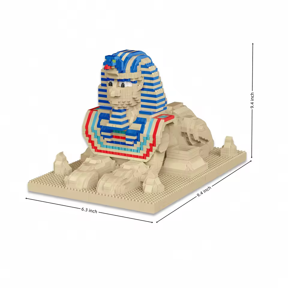 GZBricker Egyptian Sphinx Building Set Compatible with Lego Architecture Collectible Model for Adults Home Office Decor