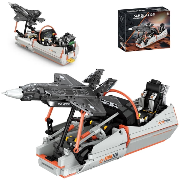GZBricker F35 Fighter Jet Simulator Building Set Battleship Compatible with Lego Airplane Collectible Model for Adults Home Office Decor - 941PCS