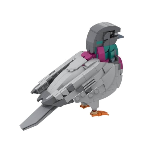 GZBricker Feral Pigeon Bird Building Set Compatible with Lego Animal Collectible Model for Adults Home Office Decor