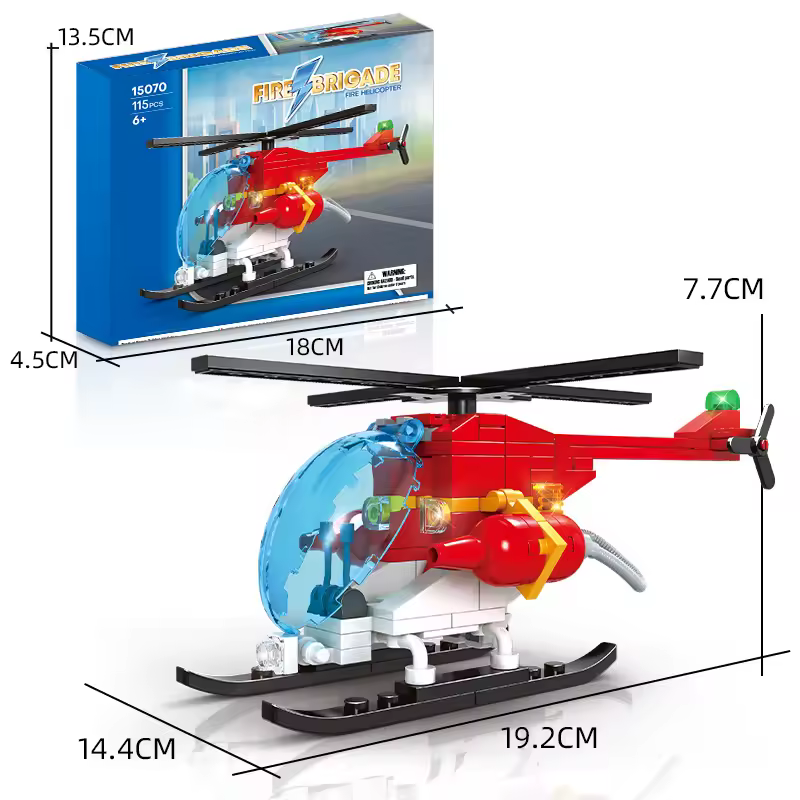 GZBricker Fire Brigade Helicopter Plane Building Set Compatible with Lego Airplane Firefighting Model for Adults