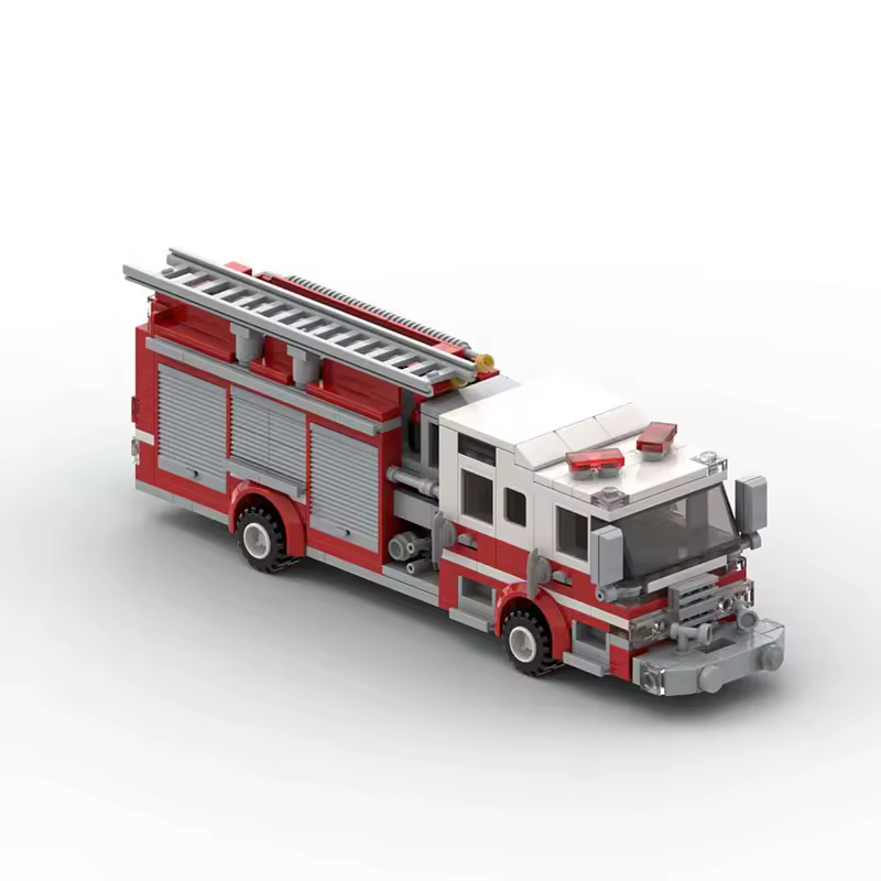 GZBricker Fire Pump Truck Building Set Compatible with Lego Vehicle Car Modular Collection Model for Adults