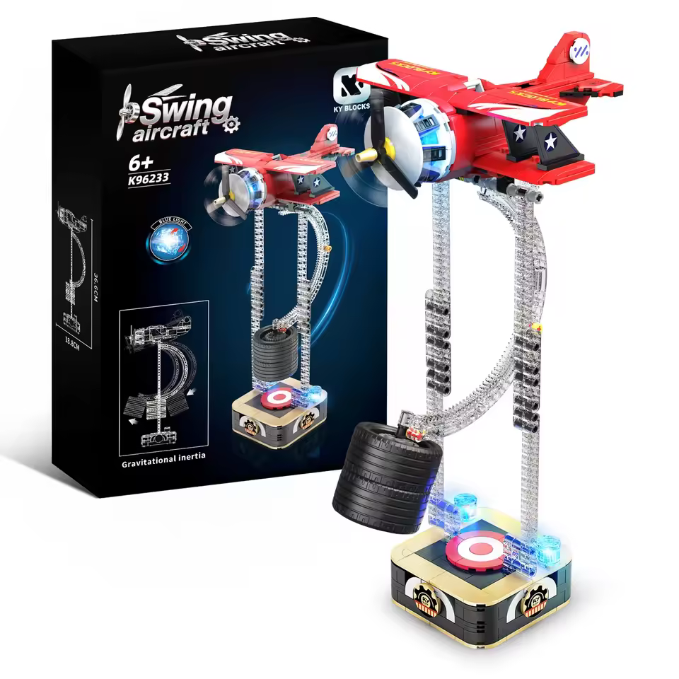 GZBricker Gravity Swing Space Shuttle Building Sets Compatible with Lego Space Airplane Model with LED Light for Adults Boys