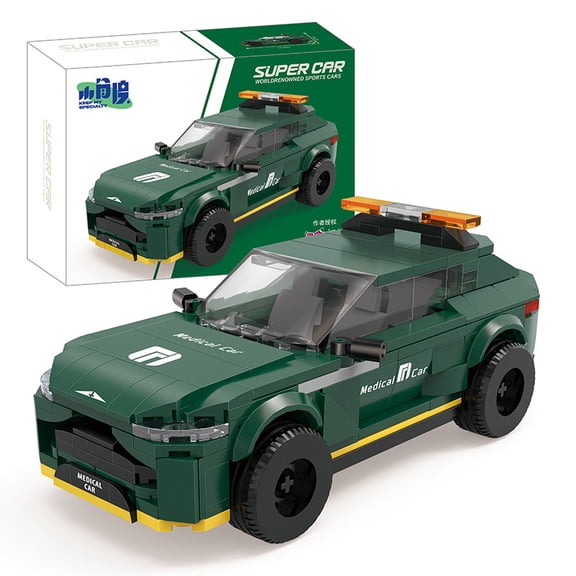 GZBricker Green Medical SUV Building Set Famous Sport Car Compatible with Lego Vehicle Collectible Model for Adults Home Office Decor