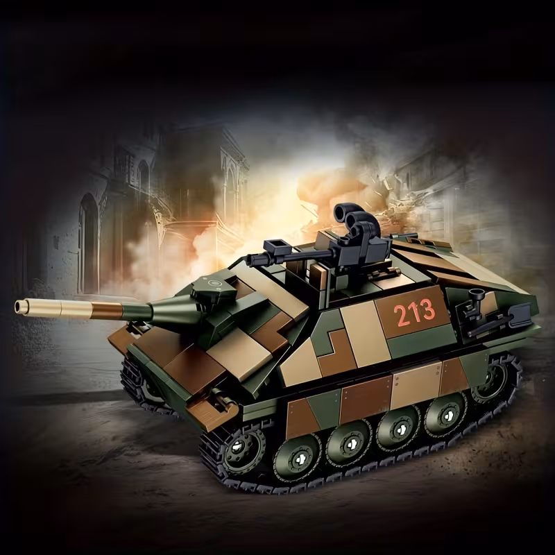 GZBricker Hunter Tank Building Set, JG.PZ.3T Army Military Armored Compatible with Lego Vehicles Heavy Model Collectible for Adults Boys