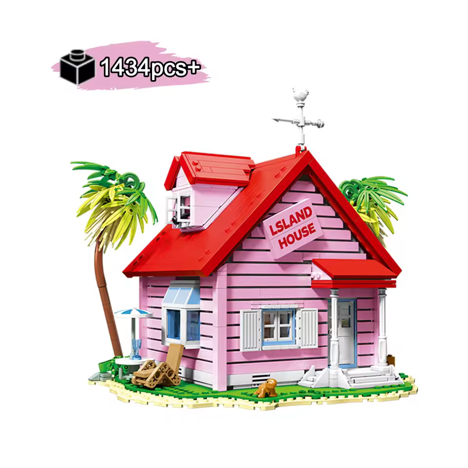 GZBricker Island House Building Sets Compatible with Lego Cabin Wooden Seaside Villa Model for Adults Girls