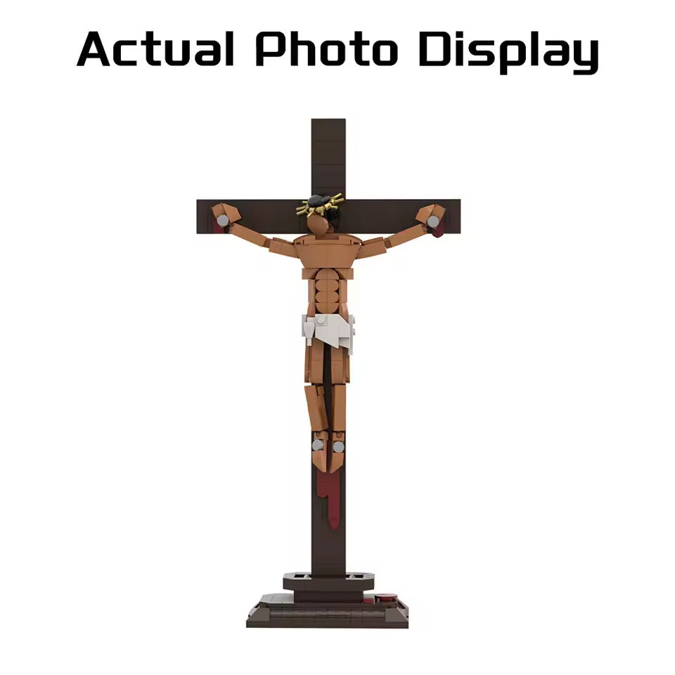 thumbnail image 1 of GZBricker Jesus Culture Construction Building Set Compatible with Lego Action Figures MOC Crucifix Sculpture Model for Adults, 1 of 5