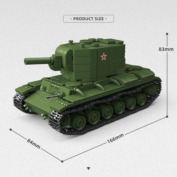 GZBricker KV-2 Heavy Tank Building Set WW2 Military Vehicles KV2 Model Collection for Boys & Adults Home Decor