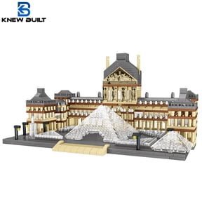 GZBricker Louvre Museum Building Set Compatible with Lego Architecture Collectible Model for Adults Home Office Decor