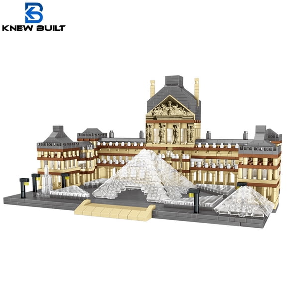 GZBricker Louvre Museum Building Set Compatible with Lego Architecture Collectible Model for Adults Home Office Decor