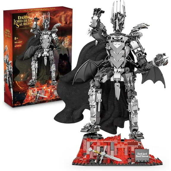 GZBricker Magic Rings Dark Lord Sauron Mech Building Sets with Light for Boy 8+ Compatible with Lego