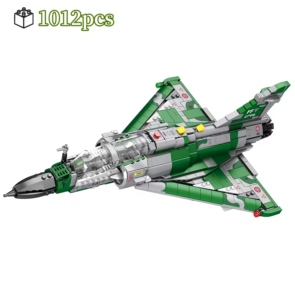 GZBricker Mirage 2000 Fighter Jet Building Set Battleship Airplane Compatible with Lego Military Vehicle Collectible Model for Adult Home Office Decor