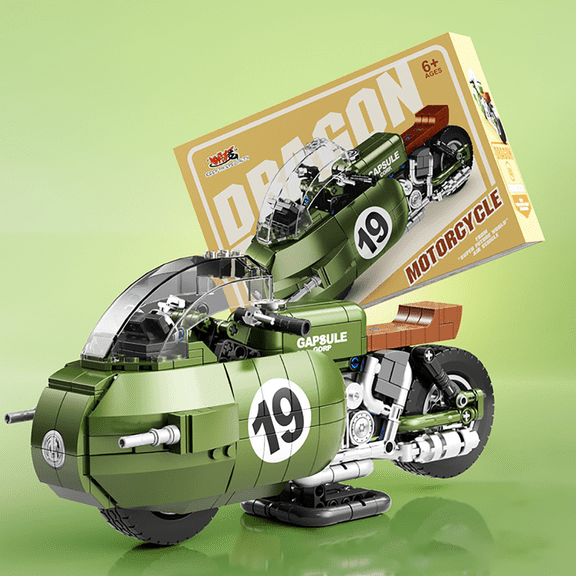 GZBricker No.19 Motorcycle Building Set Capsule Animation Compatible with Lego Vehicle Model Creative Decoration for Adults