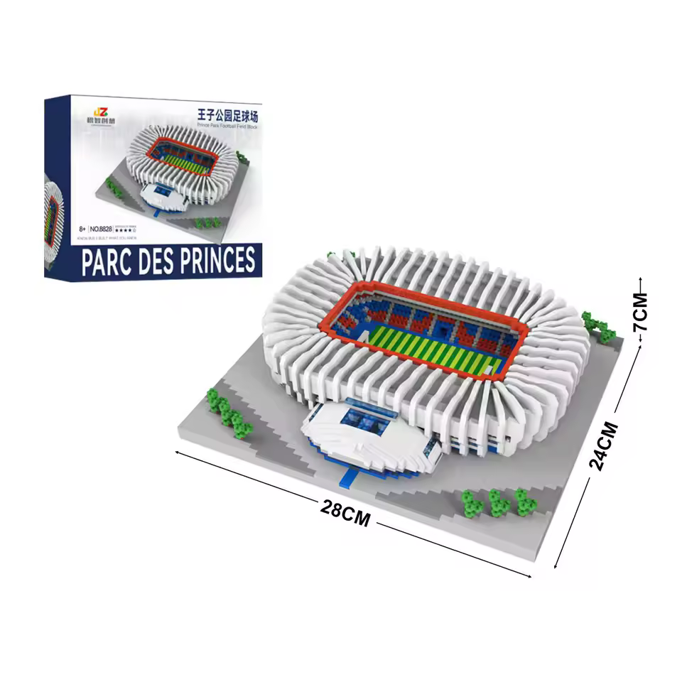 GZBricker Parc des Princes Stadium Building Set Soccer Field Compatible with Lego Architecture Collectible Model for Adults Home Office Decor
