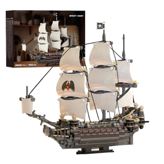 GZBricker Pirate Series Building Sets Compatible with Lego Ship Mary'S Sailing Desktop Collection for Adults 1055PCS