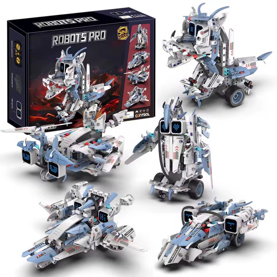 GZBricker Programmable RC Flying Dragon Robot Building Set 5 in 1 Compatible with Lego Animal Model Collectible Home Desk Decor for Adults