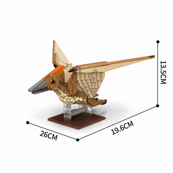 GZBricker Pterosaur Dinosaur Building Set Compatible with Lego Animal Collectible Model for Adults Home Office Decor