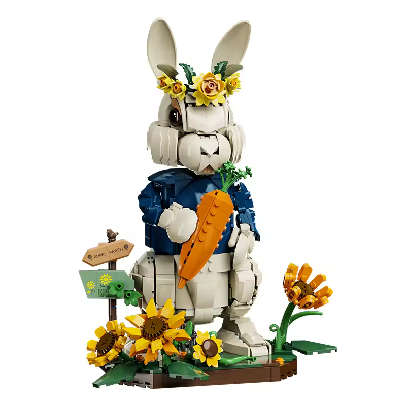 GZBricker Rabbit Building Set Rural Compatible with Lego Animals Model Home Office Decor for Adults