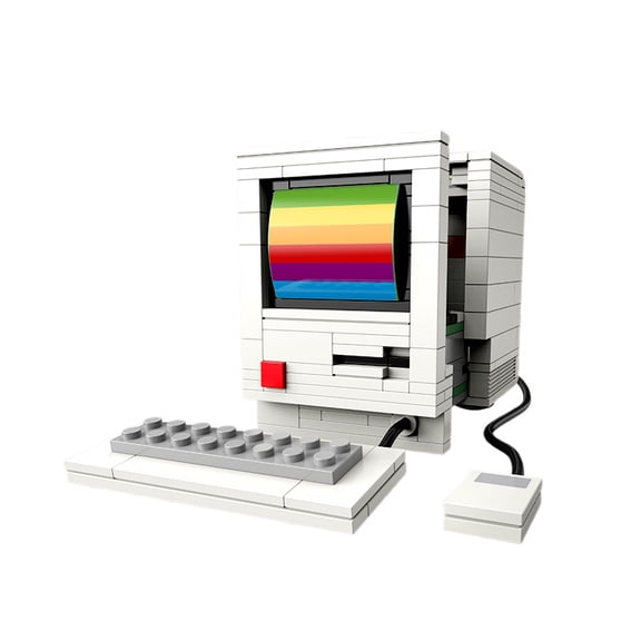 GZBricker Retro 1984 Computer Building Sets Compatible with Lego Electrical Appliances Furniture Model Home Decor for Adults