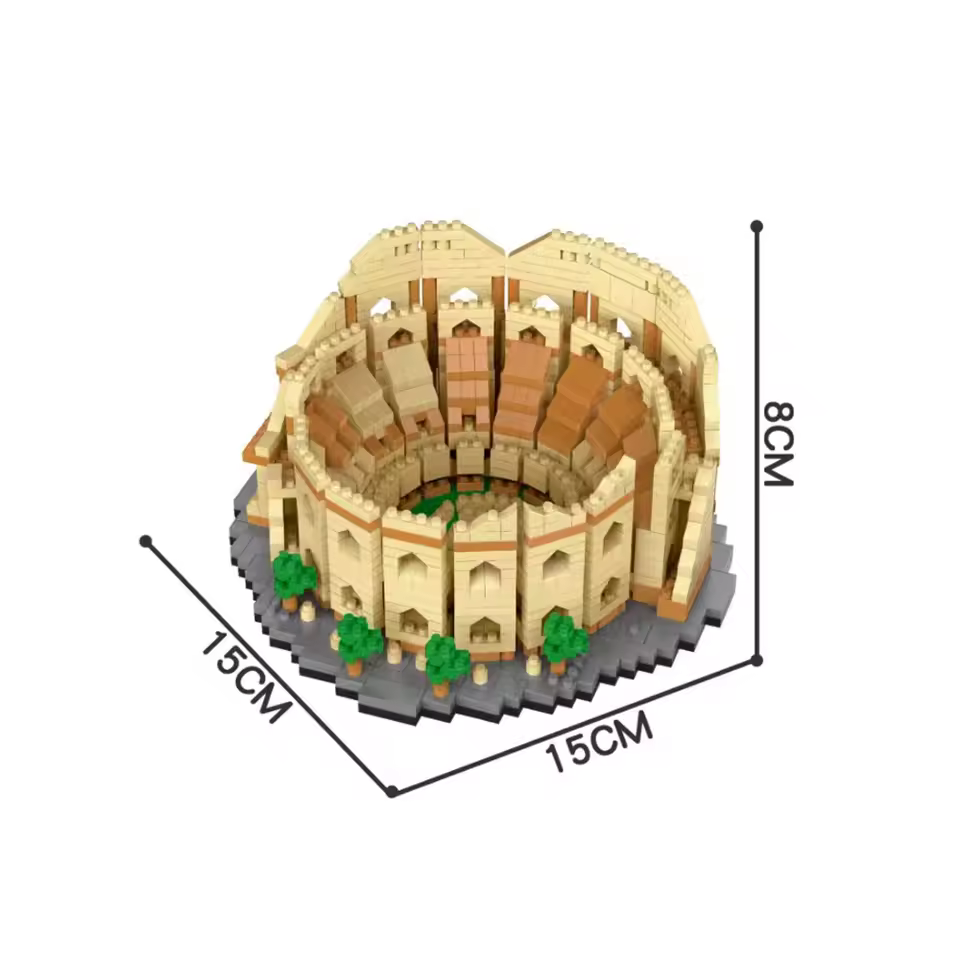GZBricker Roman Colosseum Building Set Compatible with Lego Architecture Street View Collectible Model for Adults Home Office Decor