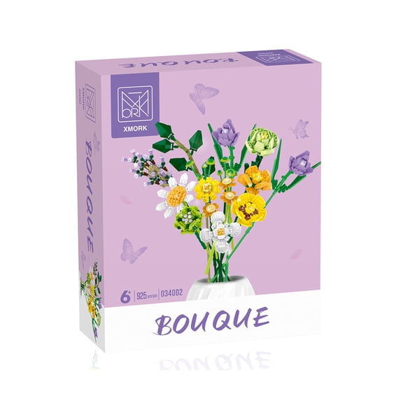 GZBricker Romantic Spring Flower Bouquet Building Set Compatible with Lego Botanicals Collectible Model for Adults Home Office Decor - 925PCS