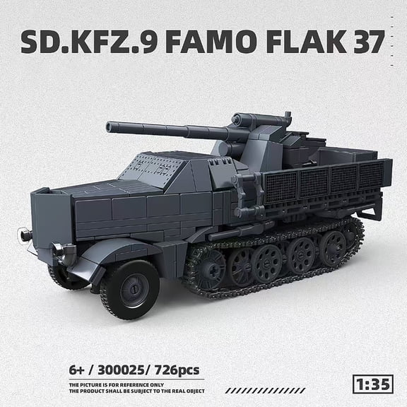 GZBricker SD.KFZ.9 Tank Building Set WW2 Military Vehicles Model Collection for Boys & Adults Home Decor