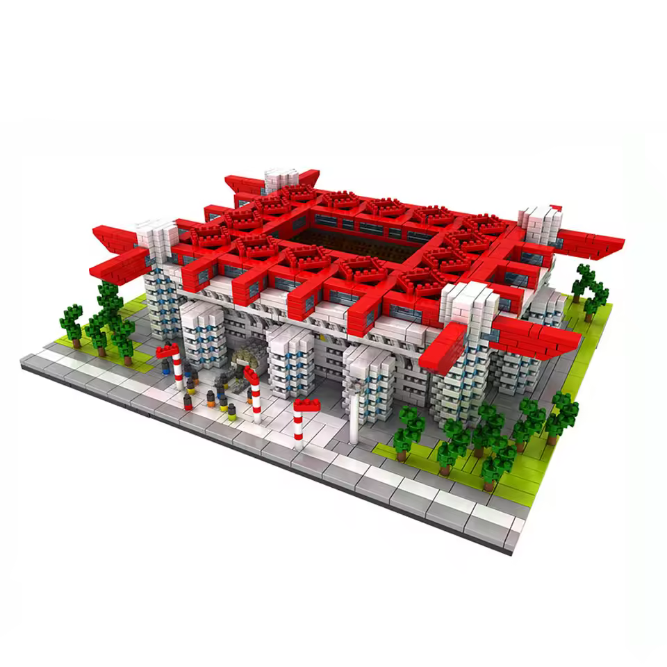 GZBricker San Siro Stadium Building Set Soccer Field Compatible with Lego Architecture Collectible Model for Adults Home Office Decor