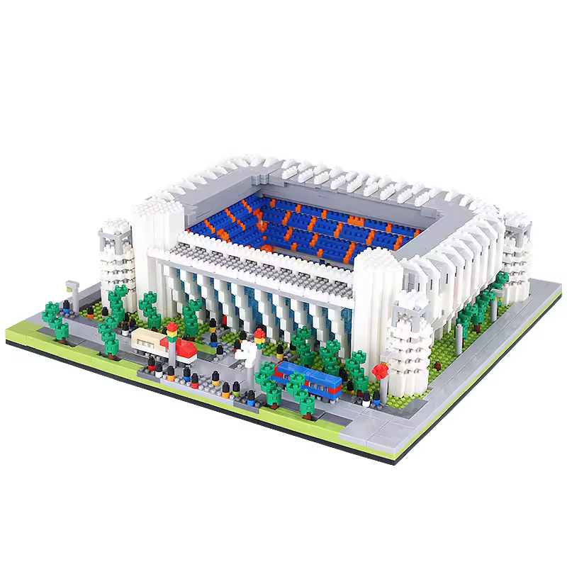 GZBricker Santiago Bernabeu Stadium Building Set Compatible with Lego Architecture Collectible Model for Adults Home Office Decor