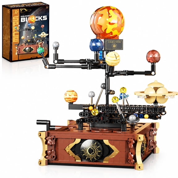 GZBricker Solar System Building Set Planets Model Idea Rotating Sun Earth Compatible with Lego Home Decoration for Adults
