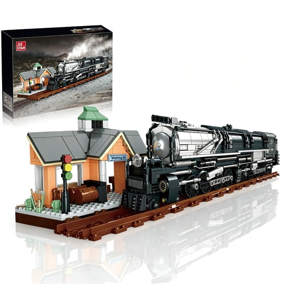 GZBricker Steam Locomotive Train Building Set Compatible with Lego Vehicle Collectible Model for Adults Home Office Decor - 1277PCS