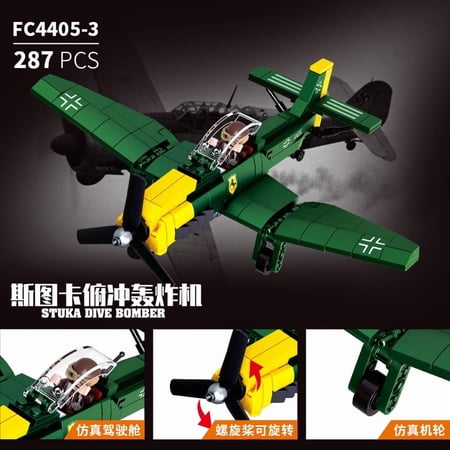 GZBricker Stuka Dive Bomber Building Set WW2 German Compatible with Lego Military Collectible Model for Adult Home Office Decor