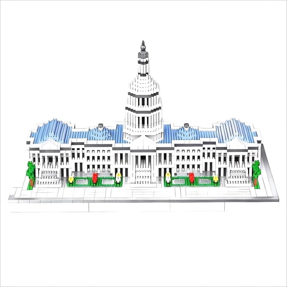 GZBricker United States Capitol Building Set Compatible with Lego Architecture Collectible Model for Adults Home Office Decor