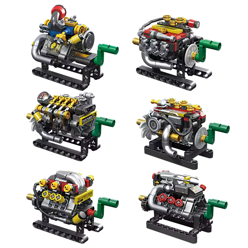 GZBricker V8 Engine Motorized Simulation Building Set Compatible with Lego Technical Car Parts Home Decoration for Adults