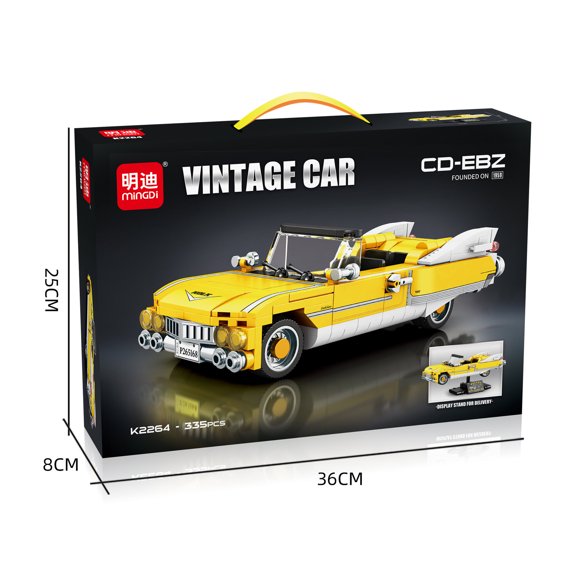 GZBricker Vintage CD-EBZ Classic Car Model Building Set Technical Compatible with Lego Vehicle for Adults