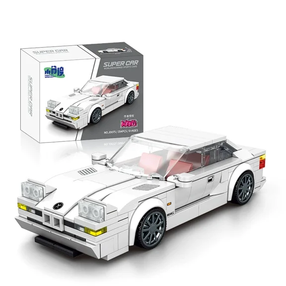GZBricker White Classic Sport Car Building Set Champions Compatible with Lego Vehicle Speed Collectible Model for Adults Home Office Decor - 354PCS