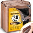 thumbnail image 1 of GZBtech 20Mil Super Heavy Duty Tarp 6x8FT, Waterproof Thick Brown&Black Outdoor PE Tarps for Patio Garden Use, UV Resistant Plastic Ground Cover for Trailer Car Truck Bike Pool Firewood, 1 of 6