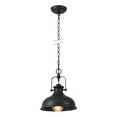 thumbnail image 1 of GZBtech Single Black Dome Pendant Light Metal Chain Adjustable Farmhouse Hanging Light Polished Black Finish for Kitchen Dinning Room Barn, 1 of 6