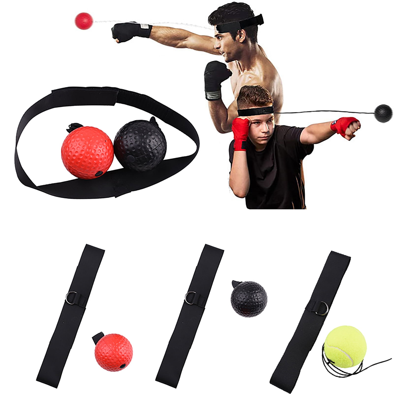 GZCW 1 Set Boxing Rebound Ball High Elasticity Flexibility Anti-break ...
