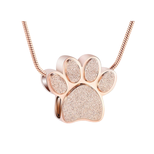 COCO Park Paw Print Urn Necklace - Stainless Steel Cremation Jewelry For Pet Ashes Memorial - View #10